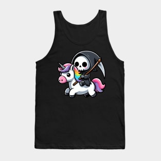 Cute Reaper Riding Unicorn Tank Top